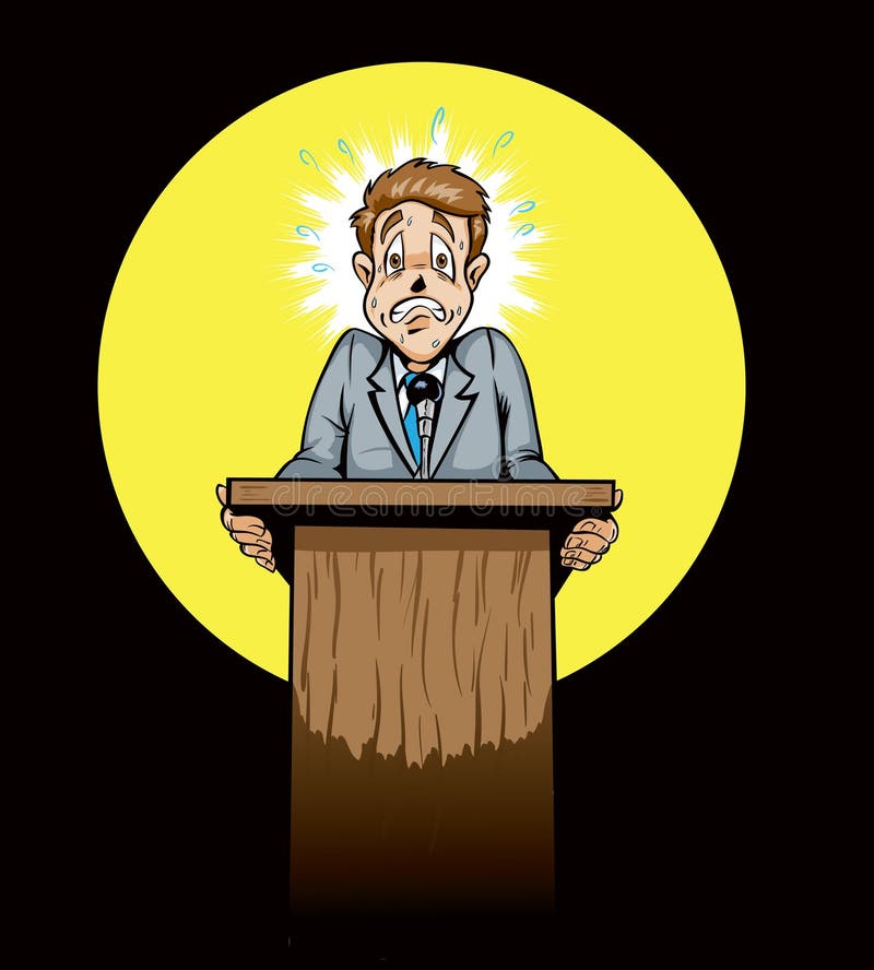 Scared Public Speaker/politician Stock Vector 