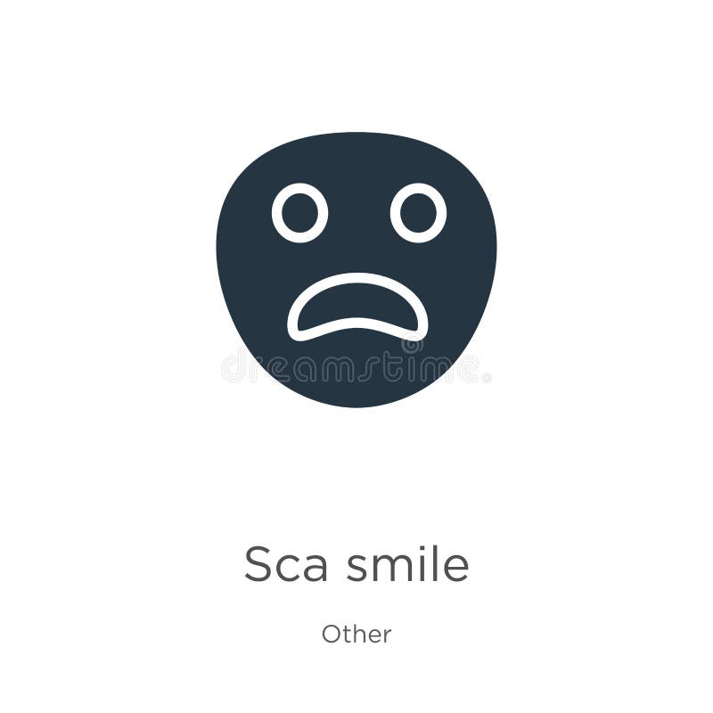 Scared smile linear icon stock vector. Illustration of outline