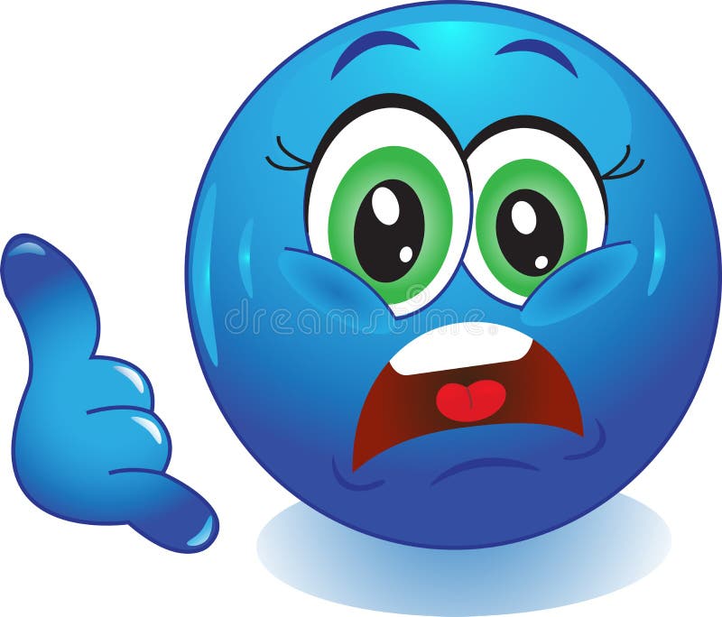 Cute Frightened Emoticon Emoji Smiley Vector Illustration Stock