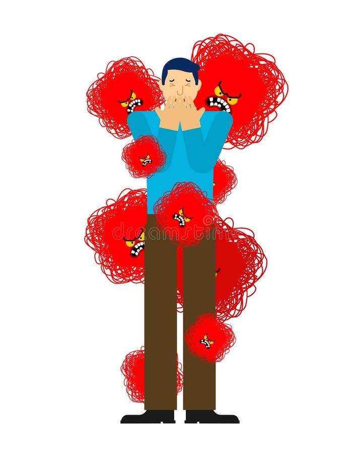 Scare? et monstres d'homme Type dans la crainte Illustration de vecteur illustration libre de droits Scare? et monstres d'homme Type dans la crainte Illustration de vecteur illustration libre de droits