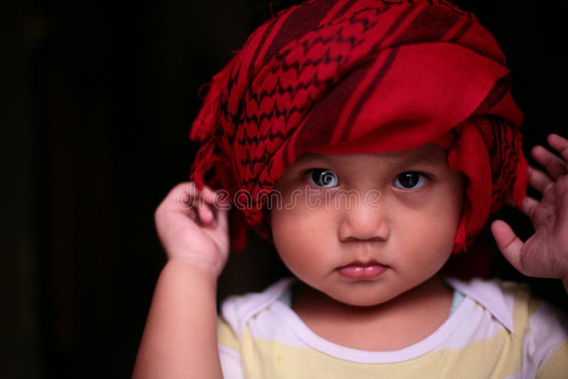 Scarf boy royalty free stock images