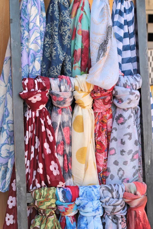 The Scarf Shop at the Market Stock Photo - Image of shop, clothing ...