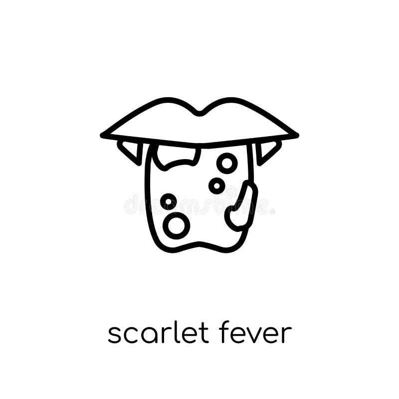 Scarlet fever mouth with symptoms of scarlatina Vector Image