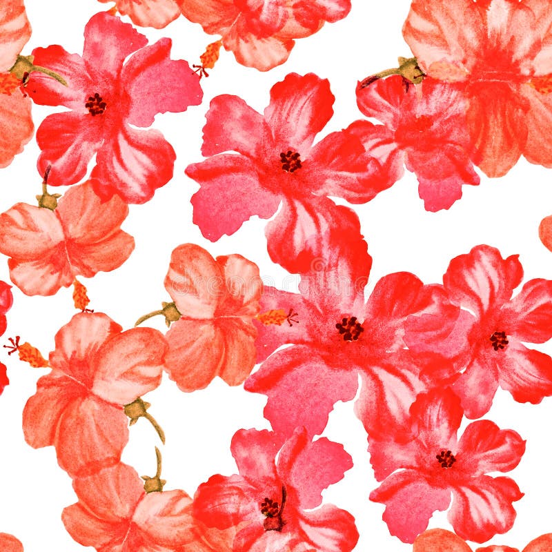 Hibiscus Seamless Background. Aloha Hawaiian Shirt Design. Vector  Illustration For Clothing, Textile In Red And White Colors Royalty Free  SVG, Cliparts, Vectors, and Stock Illustration. Image 124352781.