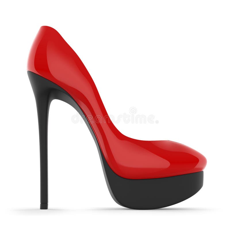 Scarpa rossa dei tacchi alti della donna royalty illustrazione gratis