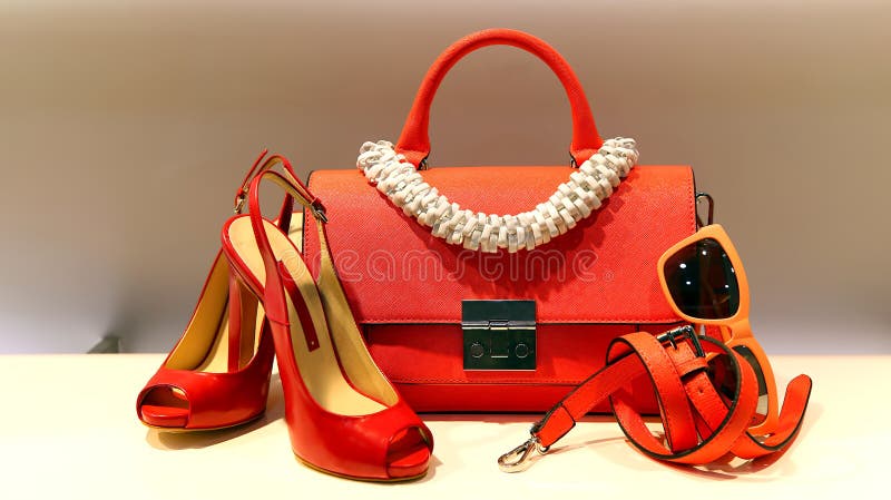 Scarpe, borsa ed accessori delle signore immagine stock Scarpe, borsa ed accessori delle signore immagine stock