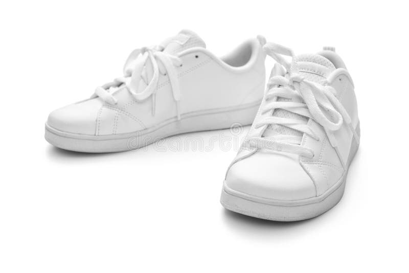 Scarpe da tennis bianche fotografia stock. Immagine di pattino - 117369254