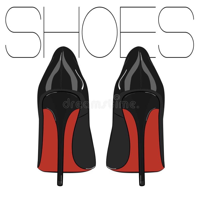 Scarpe di vettore dello stiletto dei tacchi alti Illustrazione della donna di modo Calzature di lusso di cuoio di eleganza Feti n illustrazione di stock