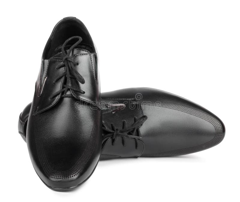 Scarpe eleganti nere del ` s degli uomini su fondo isolato immagine stock Scarpe eleganti nere del ` s degli uomini su fondo isolato immagine stock