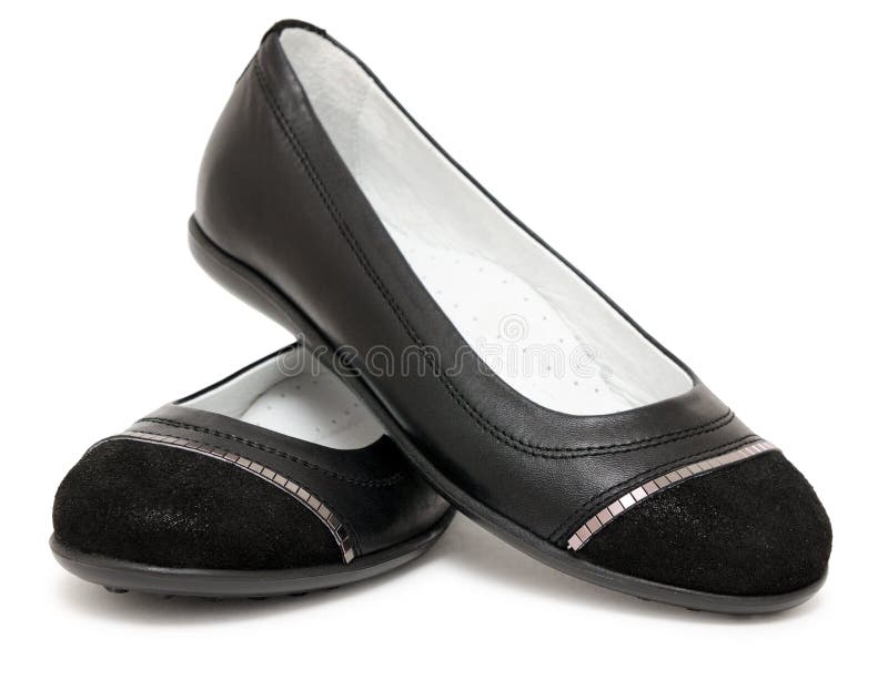 Scarpe nere delle signore immagine stock Scarpe nere delle signore immagine stock