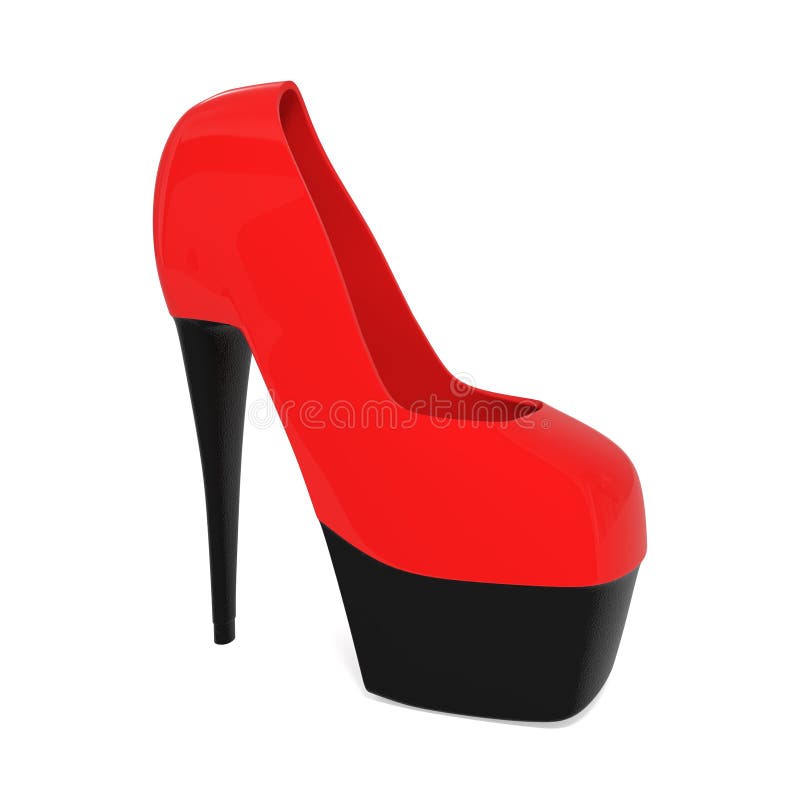 Scarpe rosse dei tacchi alti su bianco illustrazione vettoriale