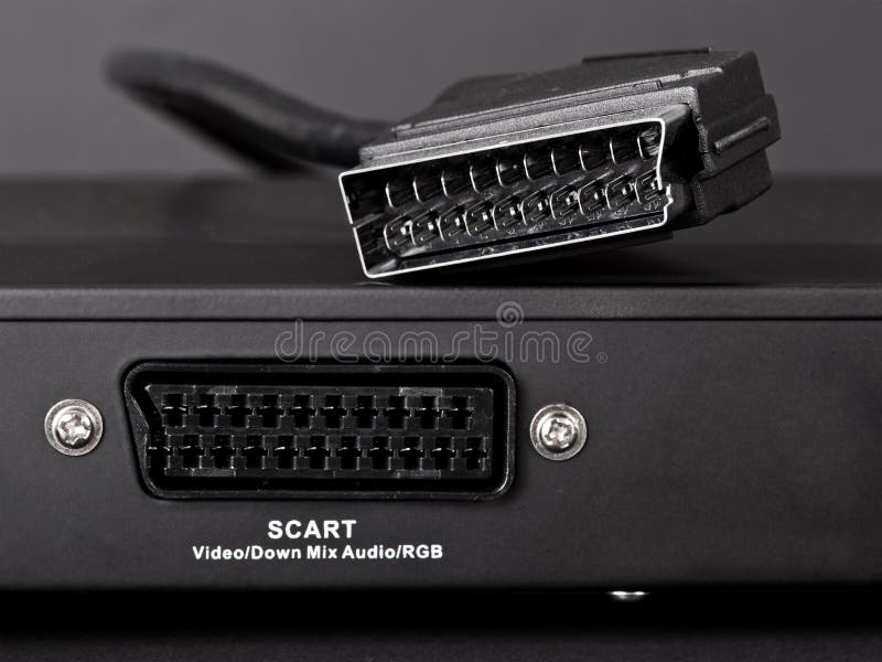 SCART plug in a DVD player stock image. Image of video 14213583
