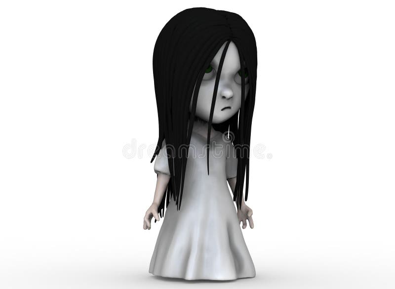 Scary Cartoon Character Horror Girl with Black Hair 3d-rendering Stock  Illustration - Illustration of fantasy, character: 231870982