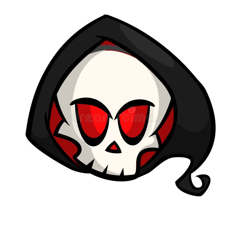 Cute Cartoon Grim Reaper. Halloween Vector Illustration Stock Vector