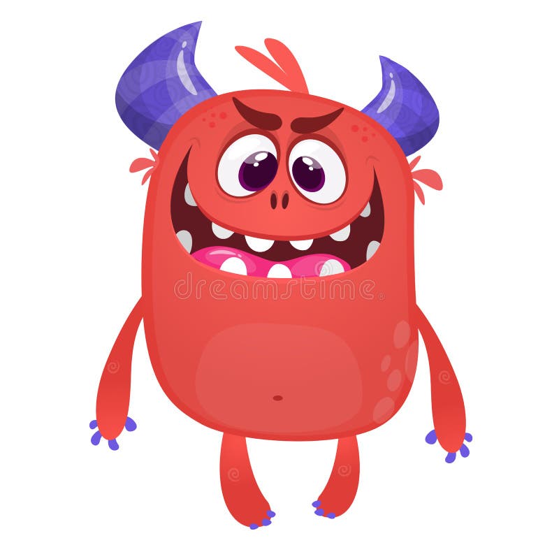 Scary Cartoon Monster. Vector Halloween Red Monster. Big Set of Cartoon  Monsters. Stock Vector - Illustration of creature, baby: 123036053