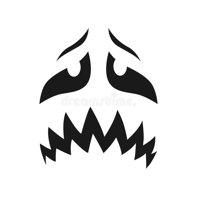 Scary Face Vector Icon, Sad or Evil Unhappy Emoji Stock Vector ...