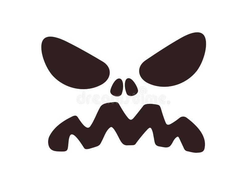 Scary Halloween Face Stencil with Creepy Evil Emotion, Angry Expression ...