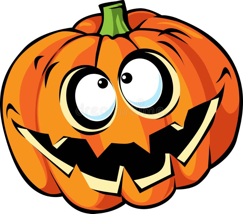 Halloween Cartoon Meme Pumpkin Scary Face Stock Vector (Royalty