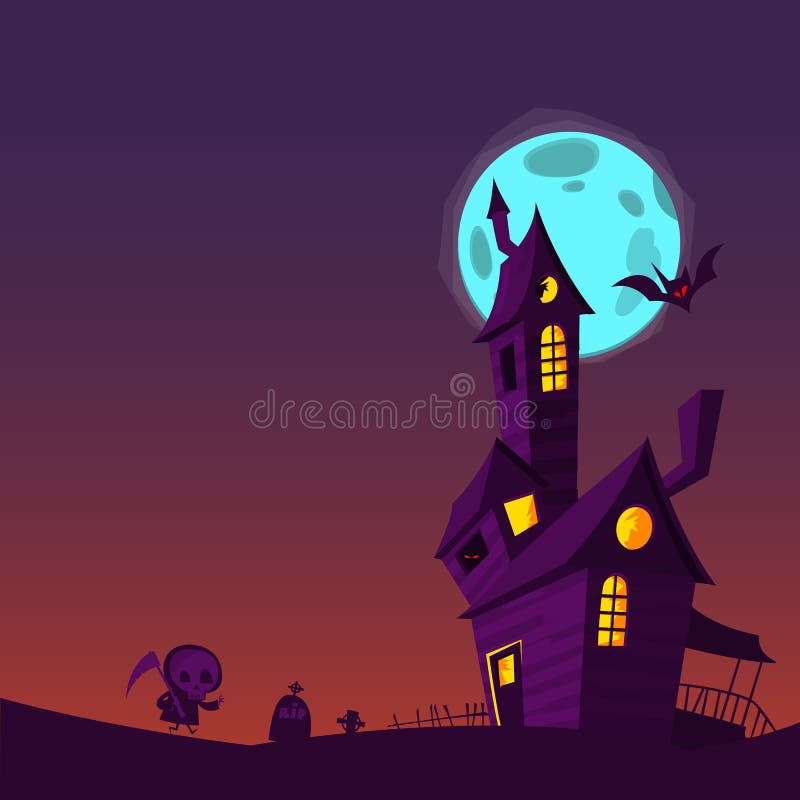 Cartoon Scary Haunted House. Halloween Vector Illustration Stock Vector - Illustration of clipart, cemetery: 155323583 Cartoon Scary Haunted House. Halloween Vector Illustration Stock Vector - Illustration of clipart, cemetery: 155323583