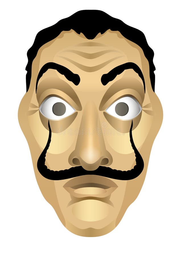 Scary Man with Mustache Mask. Vector Illustration Stock Vector ...