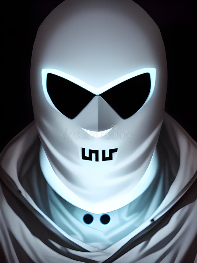 Scary Man with a White Mask . Scary Halloween Concept, AI Generated