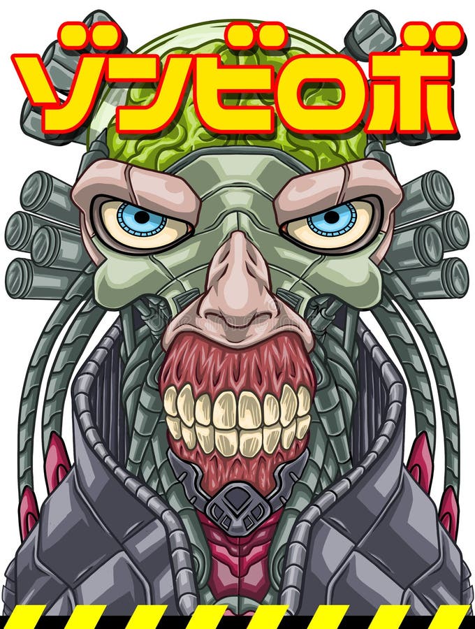 Scary ROBO ZOMBIE Ready To ATTACK royalty free illustration