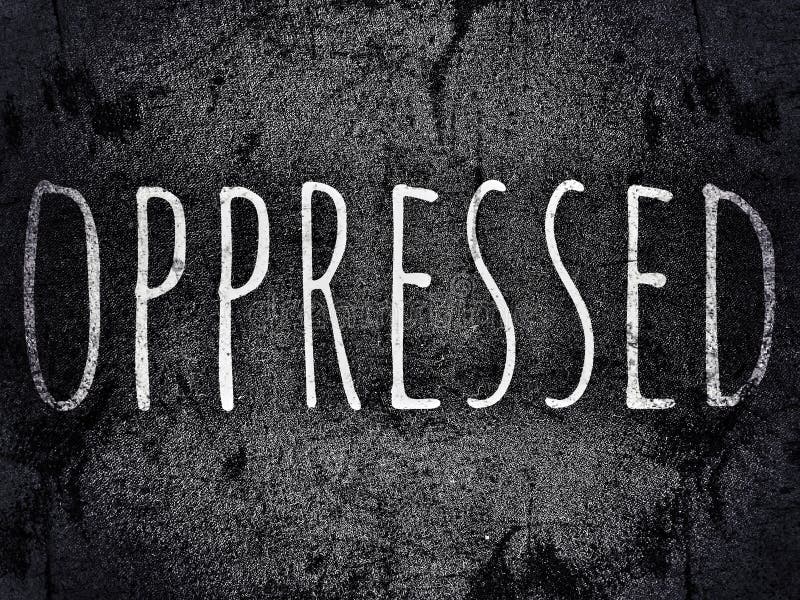 Scary Sad Wallpaper of the Word Oppressed on the Dark Black and Grey Color  Background Stock Photo - Image of background, black: 160956236