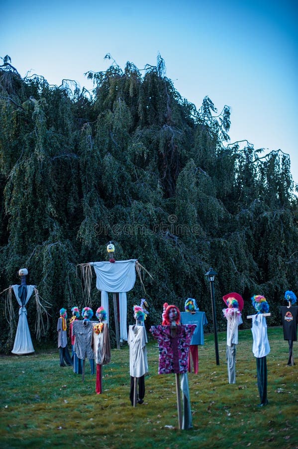 Scary Scarecrows Stock Image Image Of Burning Haunt 116454971