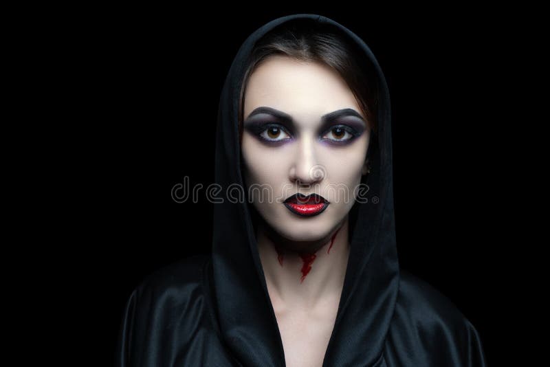 Scary Vampire Make-up for Halloween Stock Photo - Image of female ...