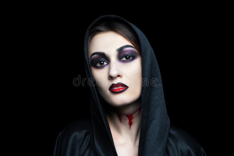 Scary Vampire Make-up for Halloween Stock Image - Image of hell, demon ...