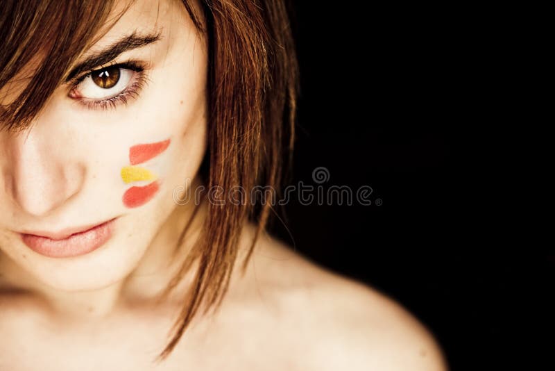 Scary woman with Spain colors