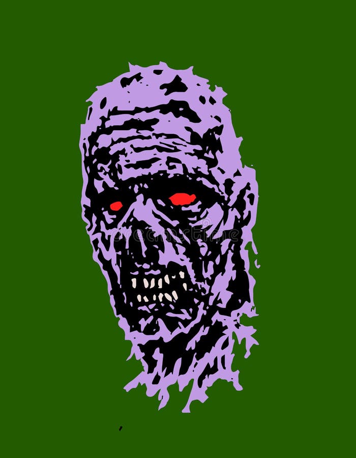 Scary Zombie Head. Vector Illustration Stock Vector - Illustration of