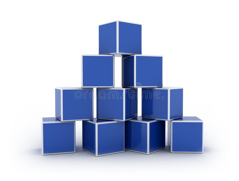 Scatole blu in pila a forma di piramide royalty illustrazione gratis