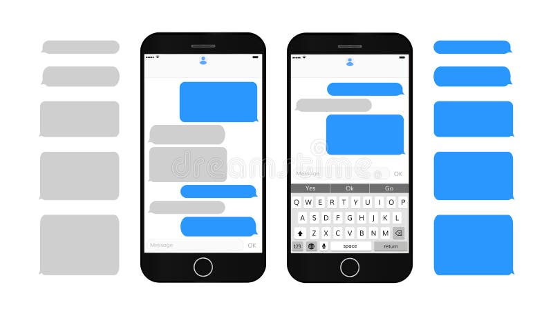 Scatole del messaggio di testo sullo schermo dello smartphone