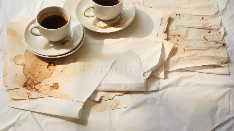 Scattered coffee stain on paper royalty free illustration