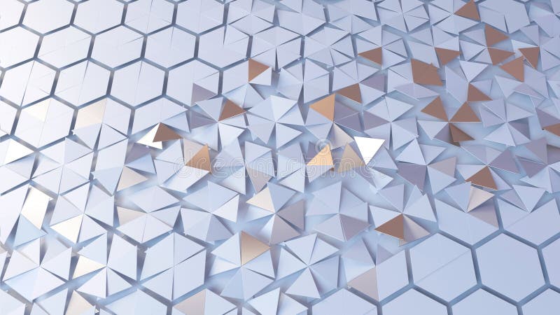 Scattered hexagon geometric perspective grid vector illustration