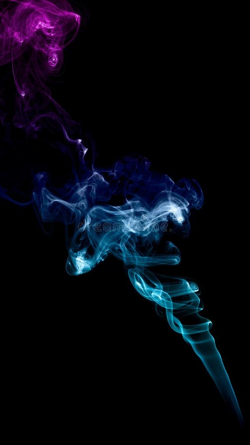 Scatto verticale di fumo blu e rosa su fondo nero perfetto per sfondi freddi illustrazione vettoriale