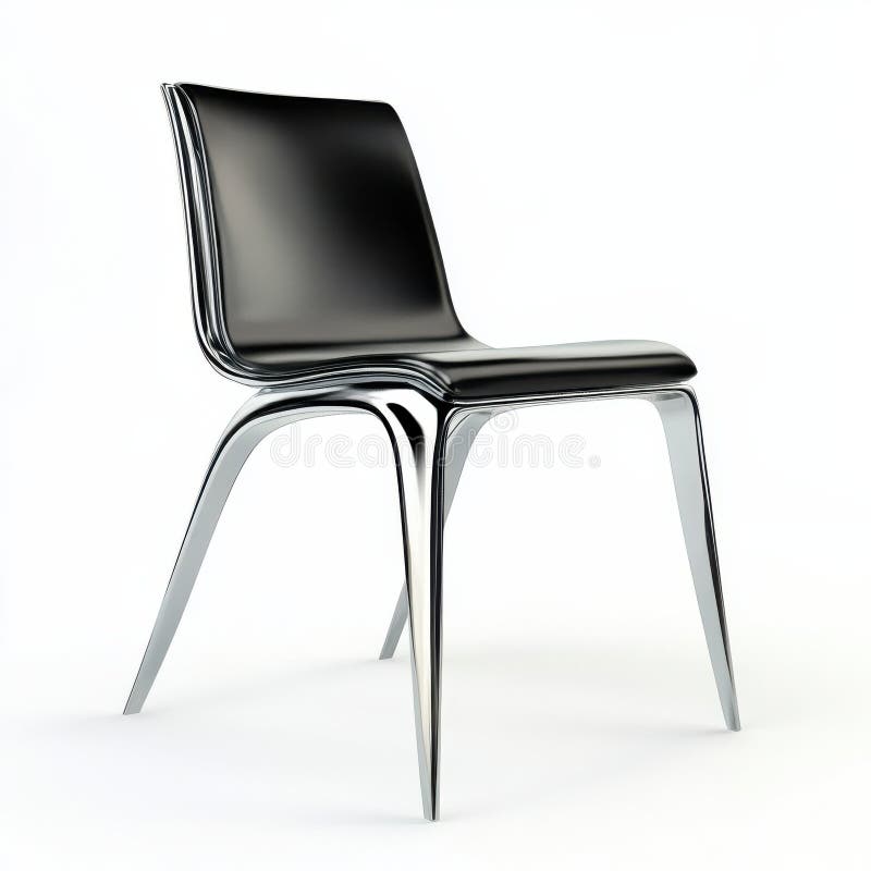 Scaun modern elegant în finisaj metalic lustruit pentru spații contemporane stock illustration