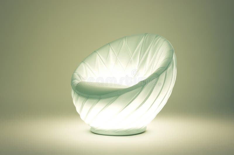 Scaun pentru design modern, iluminat, cu model de frunză în lumină ambiantă ușoară vector illustration