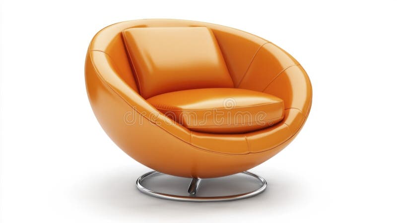 Scaun portocaliu modern de designer pe fundal alb izolat vector illustration