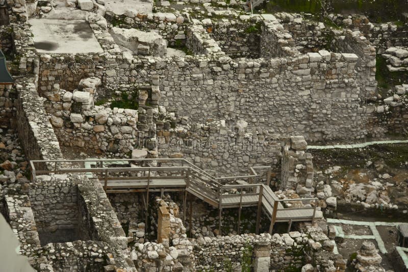 Scavi archeologici di Gerusalemme antica fotografia stock Scavi archeologici di Gerusalemme antica fotografia stock