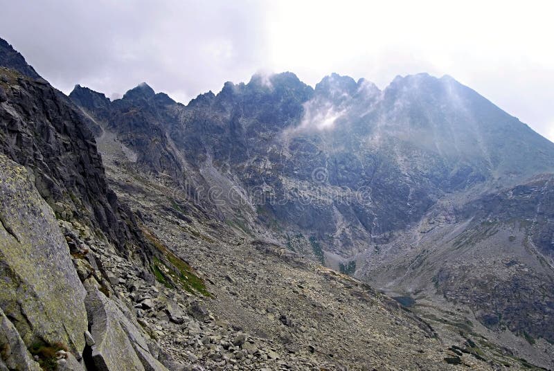 Scenérie vrcholů nad Zlomiskovou dolinou ve Vysokých Tatrách