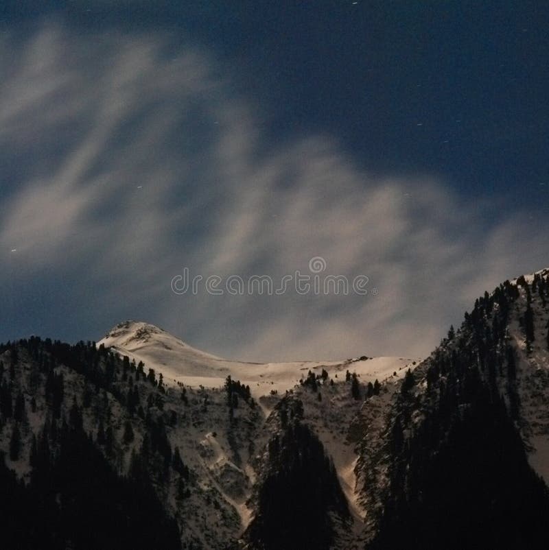 Scena alpy nocy