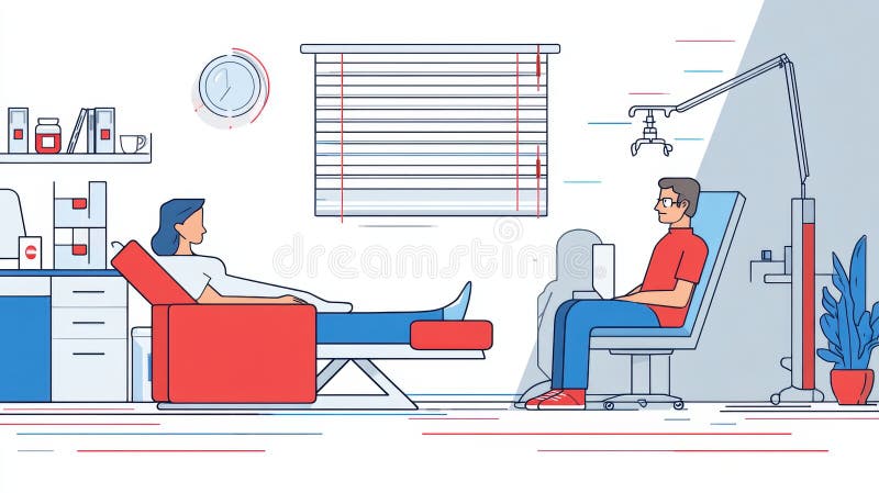 Scena di Clinica Medica Generata dall'IA illustrazione di stock