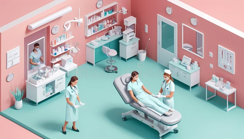 Scena clinica medica generata dall'AIG illustrazione di stock