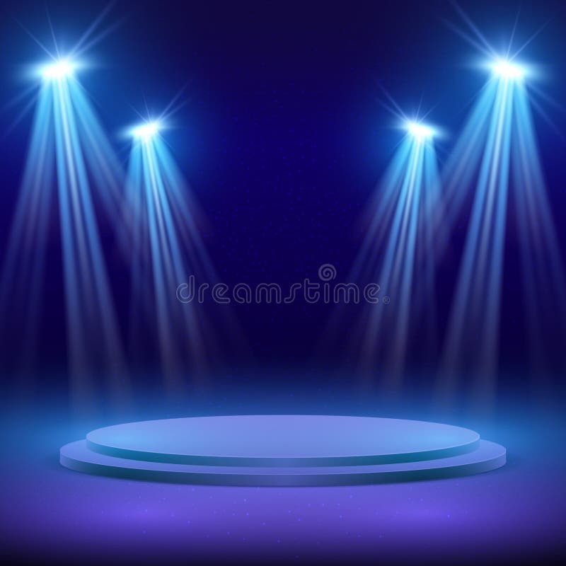 Scena concertului cu iluminare spot. afișare fundal vectorial de performanță royalty free illustration