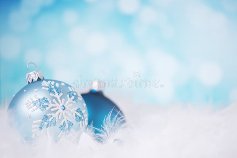 Scena Crăciunului albastru și argintiu cu bliț royalty free stock photography