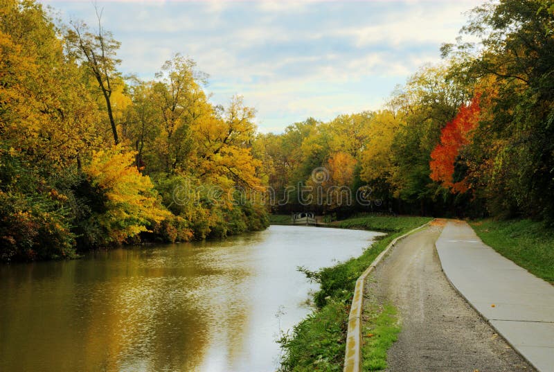 Scena del fiume di autunno
