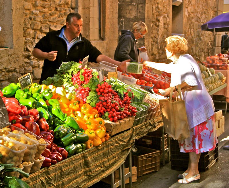 Scena del mercato, Provenza, Francia
