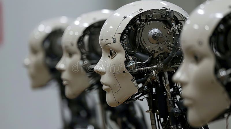 Scena di alta tecnologia robotica illustrazione vettoriale